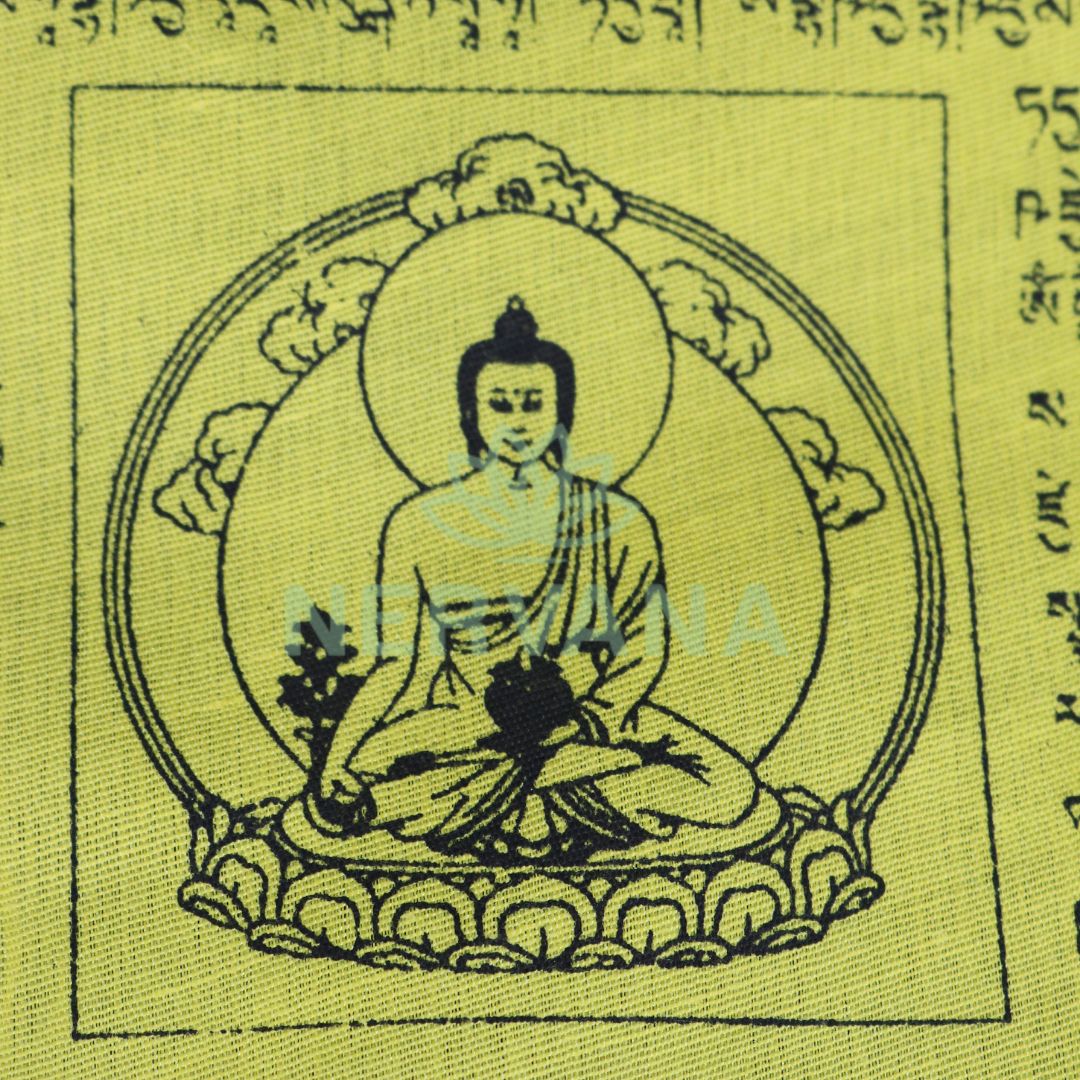 Ashtamangala Design Cotton Tibetan Prayer Flags