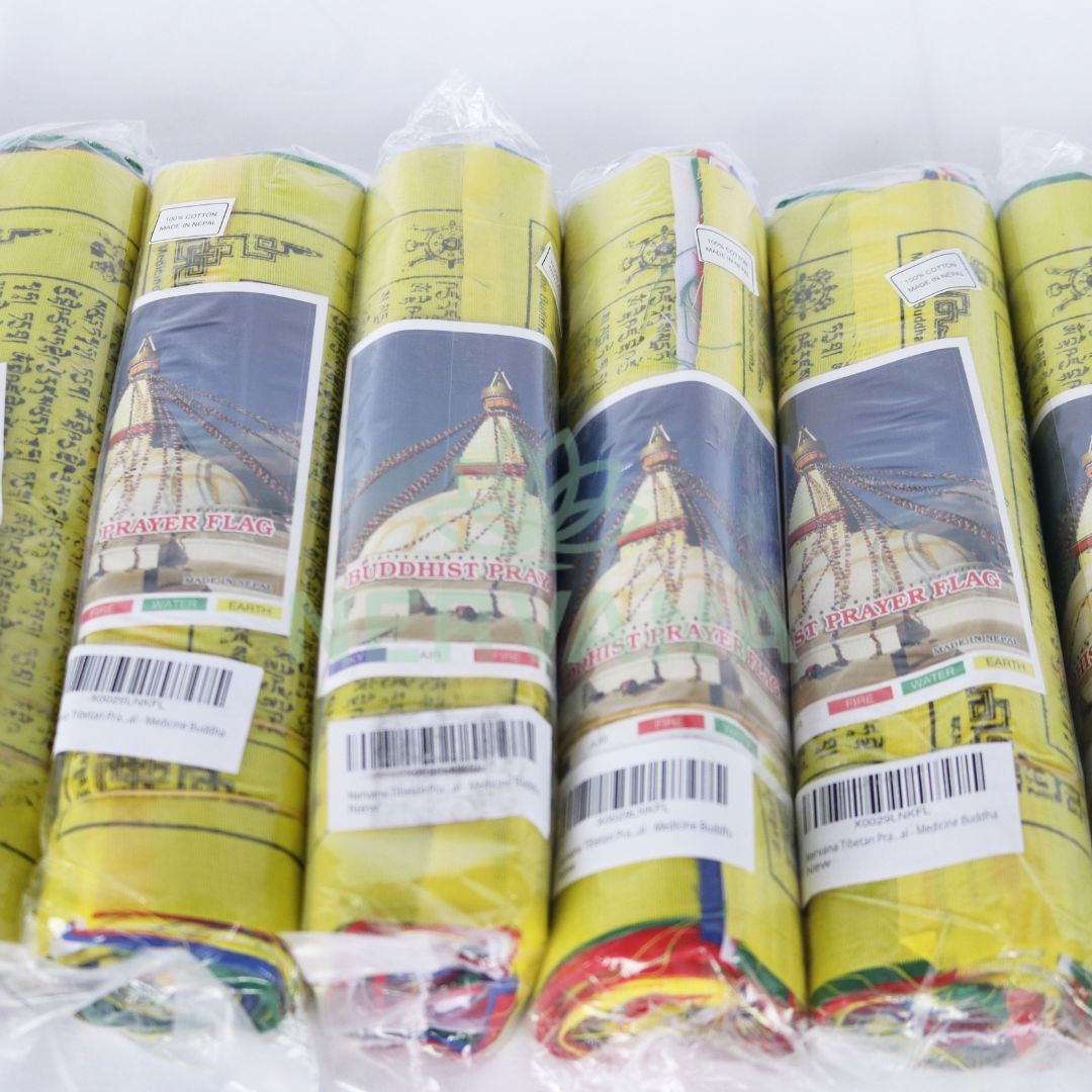 Ashtamangala Design Cotton Tibetan Prayer Flags