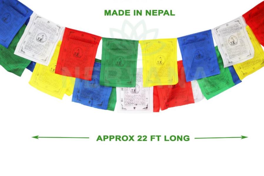 Medicine Buddha Ashtamangala Design Tibetan Prayer Flag