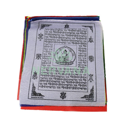 Medicine Buddha Ashtamangala Design Tibetan Prayer Flag